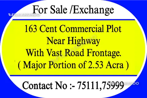 163 Cent Near Highway With Vast Road Frontage   (Major Portion of 2.53 Acra)