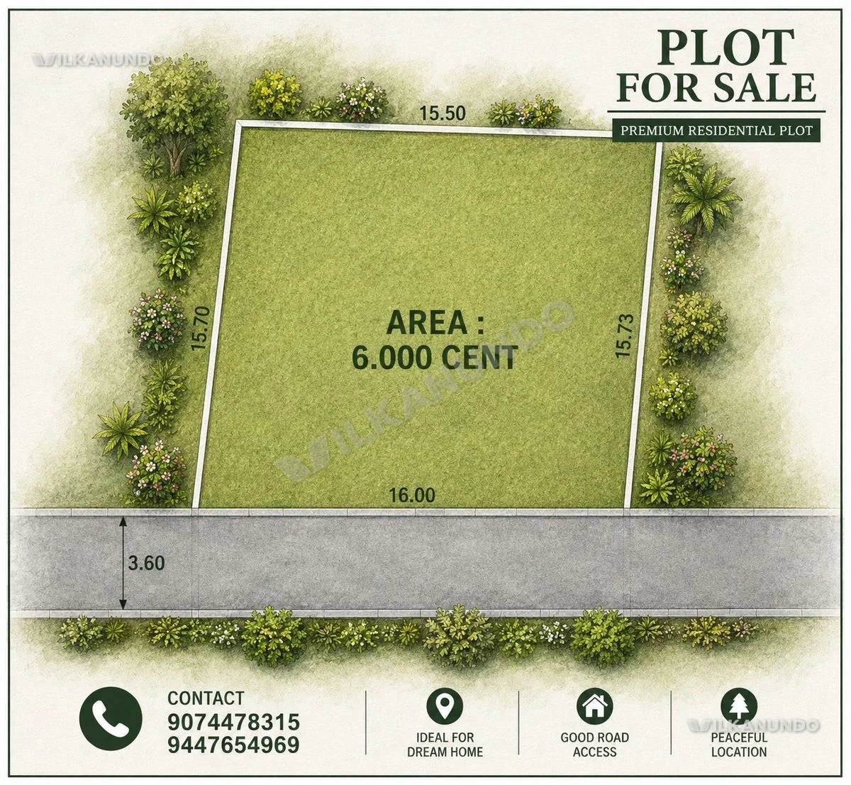 Prime Residential Plot for Sale – Kunnathukal (₹ 2,80,000/cent)