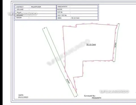 Opp Kairali theater Kozhikode Road Manjeri 50.10 cent commercial plot for sale.