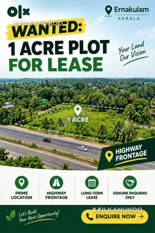 WANTED 1 ACRE PLOTFOR LEASE WITH HIGHWAY FRONTAGE