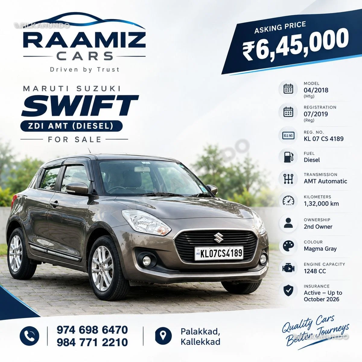 MARUTI SUZUKI SWIFT ZDI AMT 2018 | AUTOMATIC DIESEL | 2nd OWNER | ₹6.45 Lakh