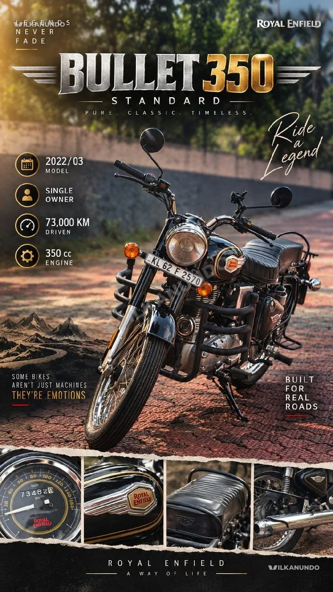 2022/03 Bullet 350 standard Single owner 73000 km