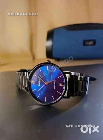Original Casio Enticer MTP-VT01B-2BUDF Blue Dial Stainless Steel Men’s Watch