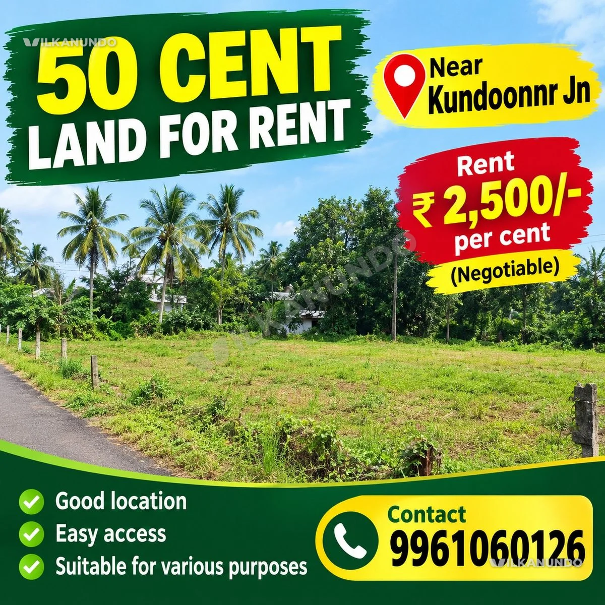 50 cent land for rent kundoonnr maradu